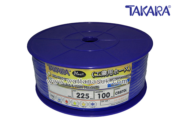 CBBT001 สายลมโพลียูรีเทน แบบมีเชือก 5x8mm (100M/สีฟ้า) TAKARA