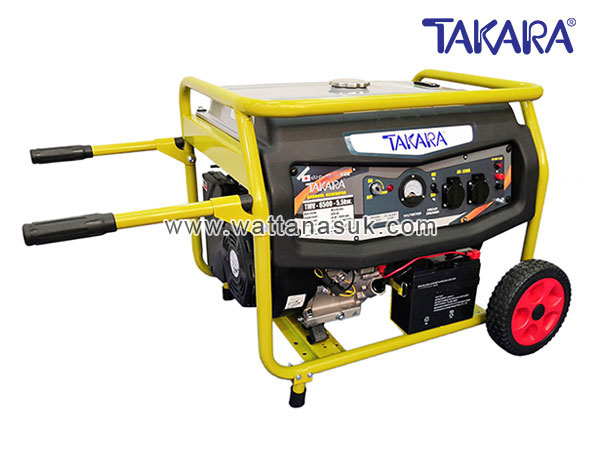 MGT303 เครื่องปั่นไฟแก๊สโซฮอล์ รุ่น TMV-6500 (5.5 กิโลวัตต์) มีลูกล้อ TAKARA